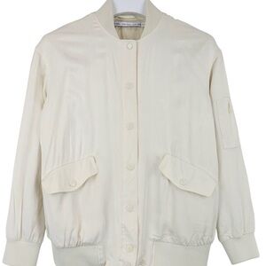 Other Stories light bomber jacket cream Women's size 10